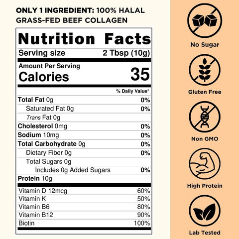 Halal Collagen Protein Powder - Grass Fed